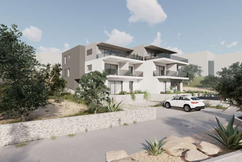 In progress - new construction - Brodarica - Apartment in the first row to the sea